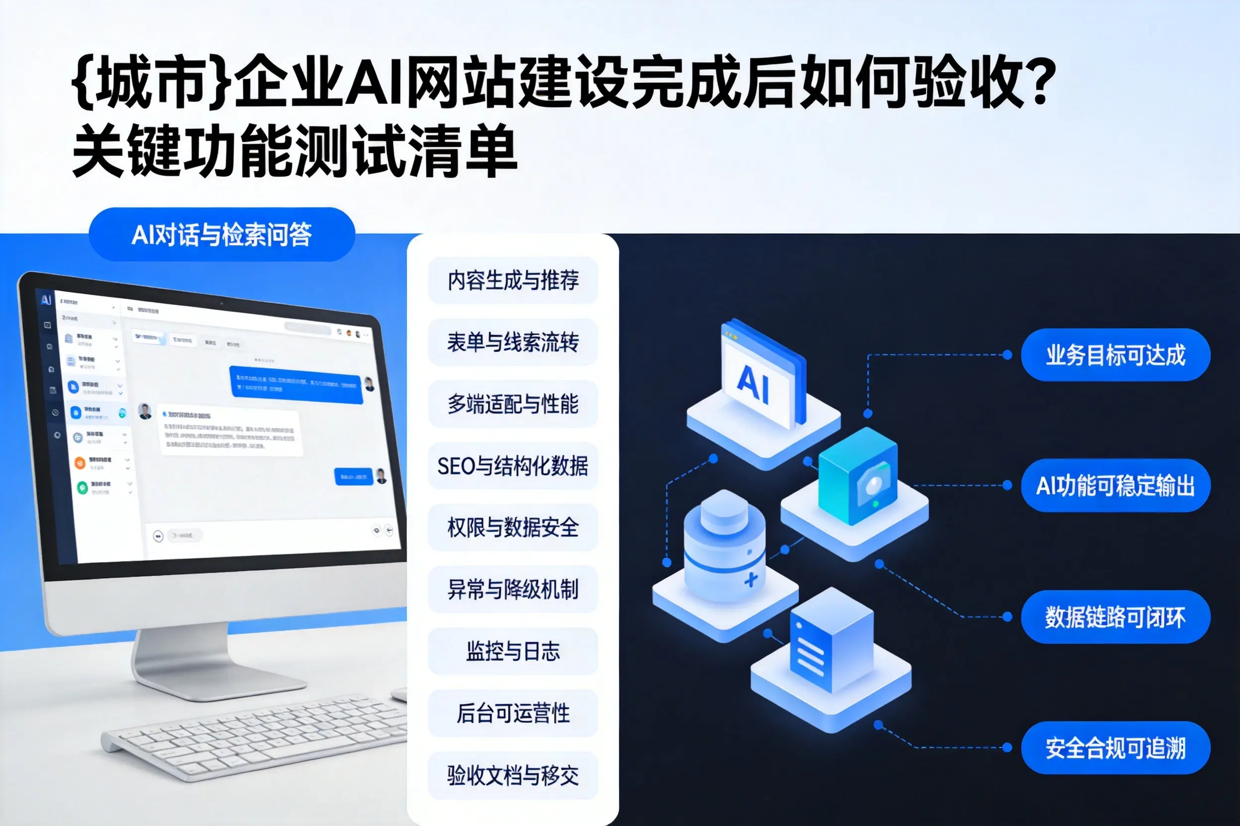 朝阳企业AI网站建设完成后如何验收?关键功能测试清单