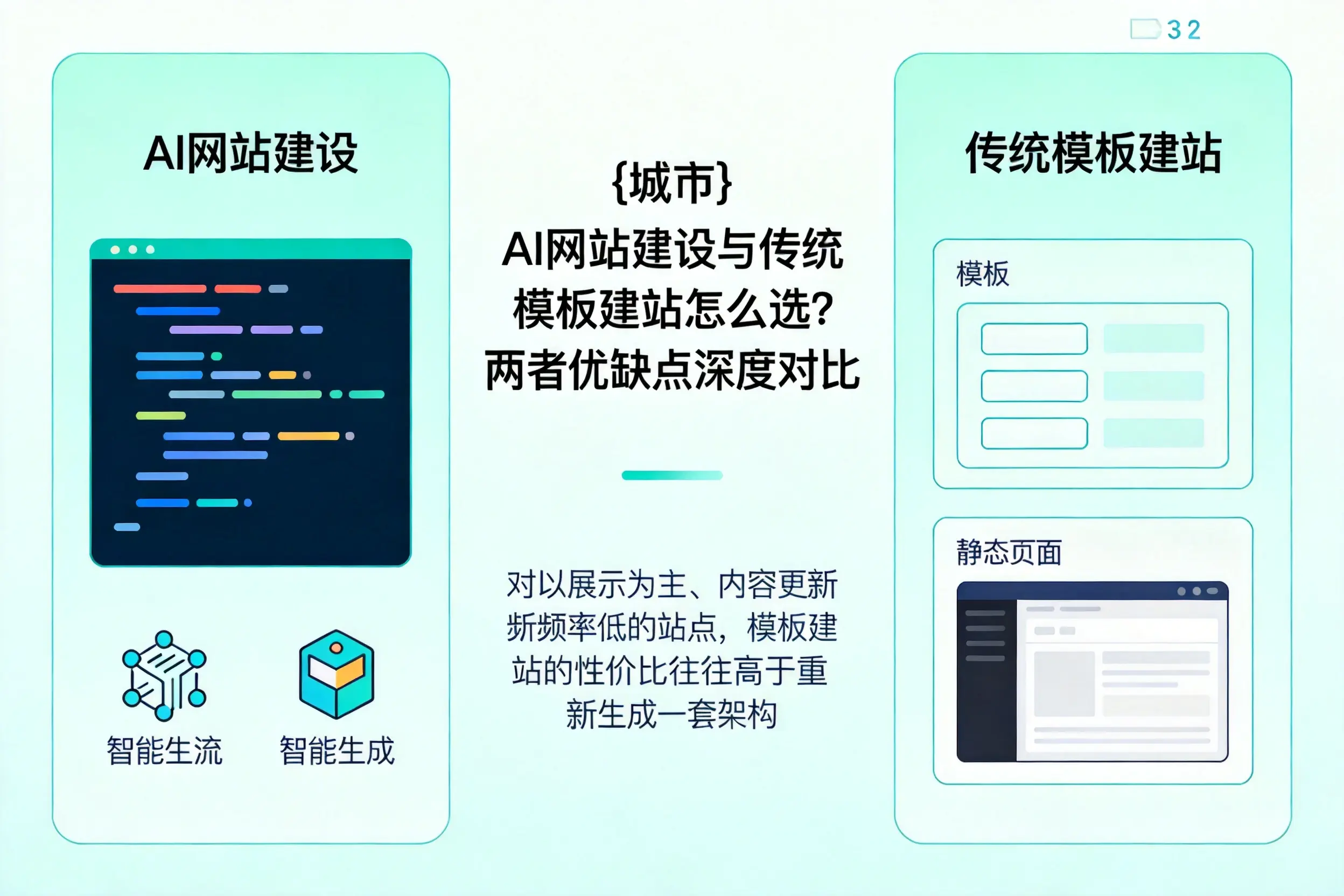 朝阳AI网站建设与传统模板建站怎么选？两者优缺点深度对比