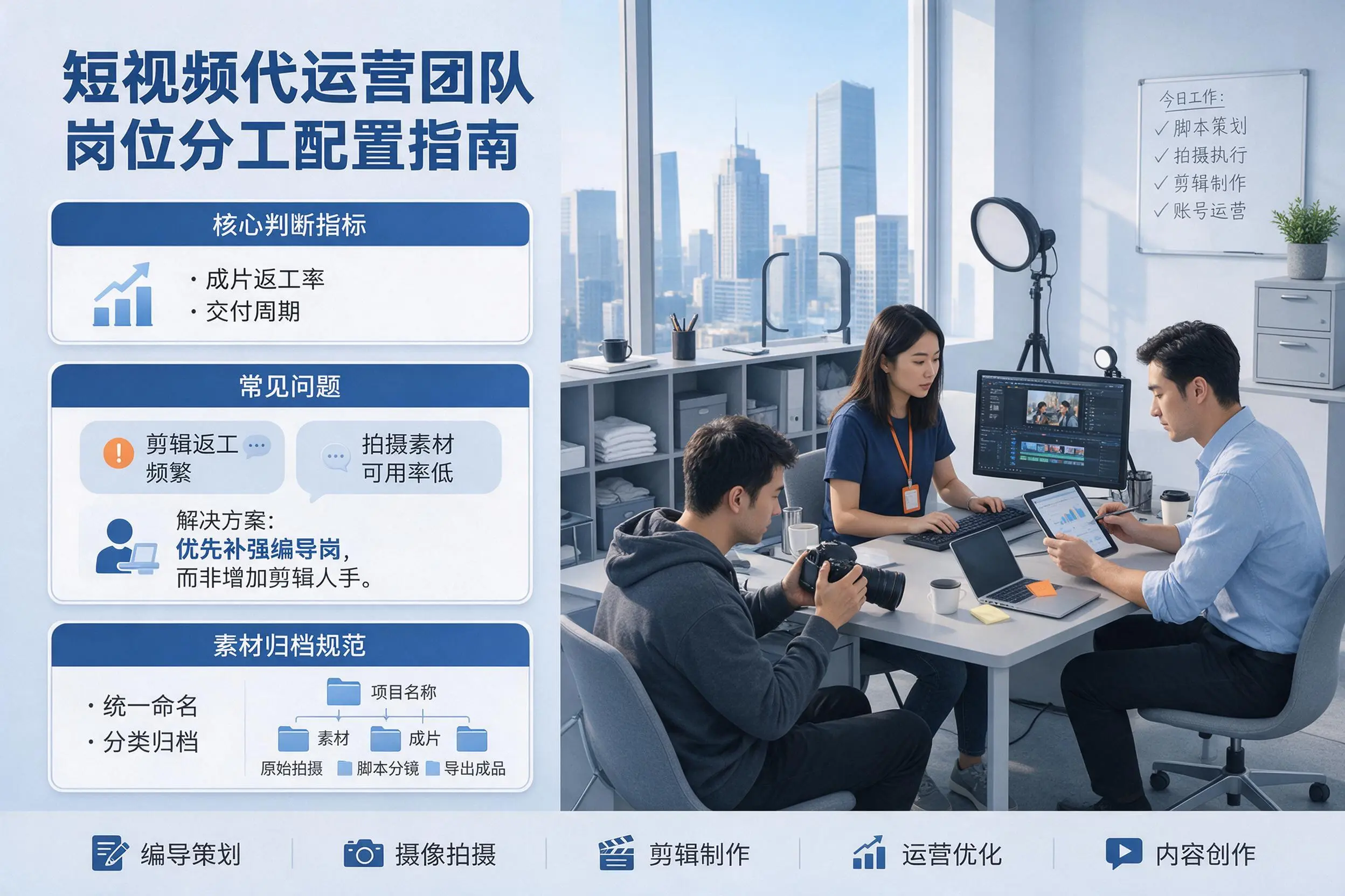 短视频代运营团队如何配置？朝阳企业岗位分工科普说明