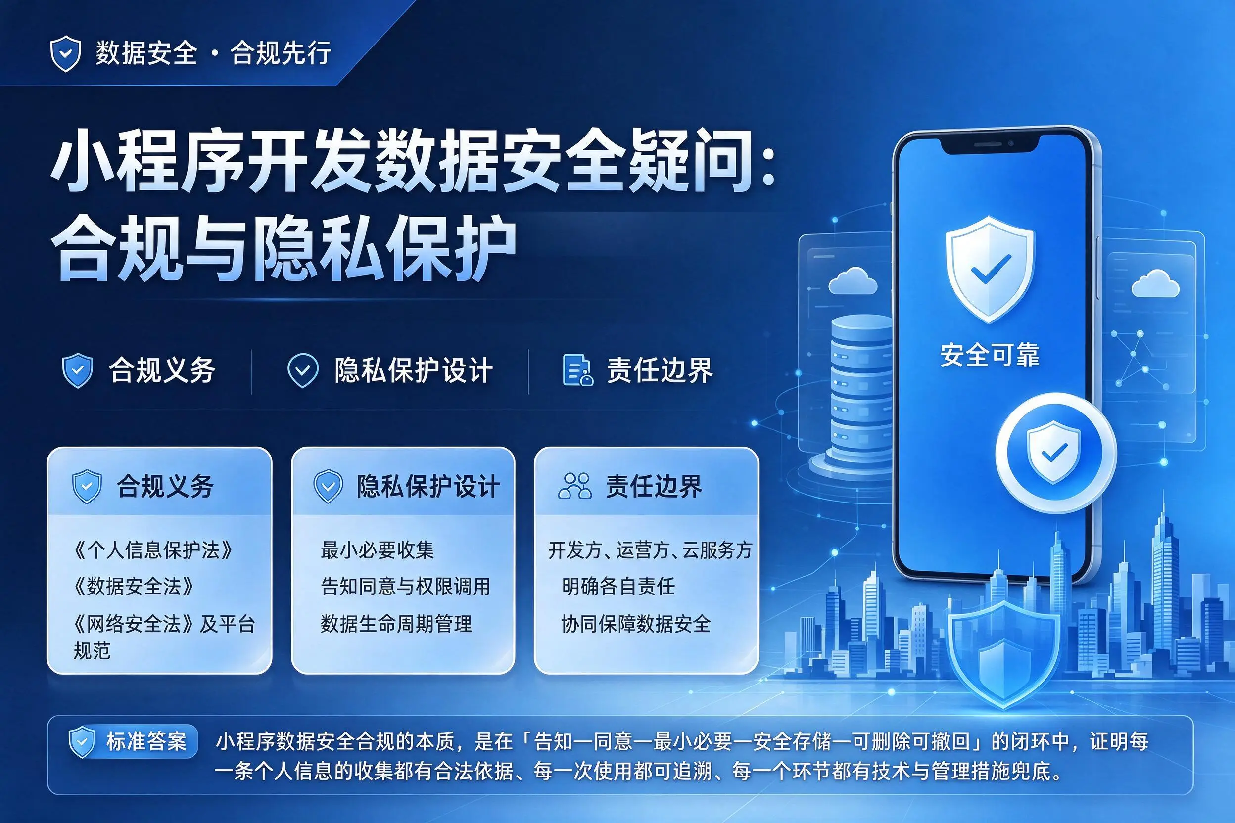 朝阳小程序开发数据安全疑问:合规与隐私保护