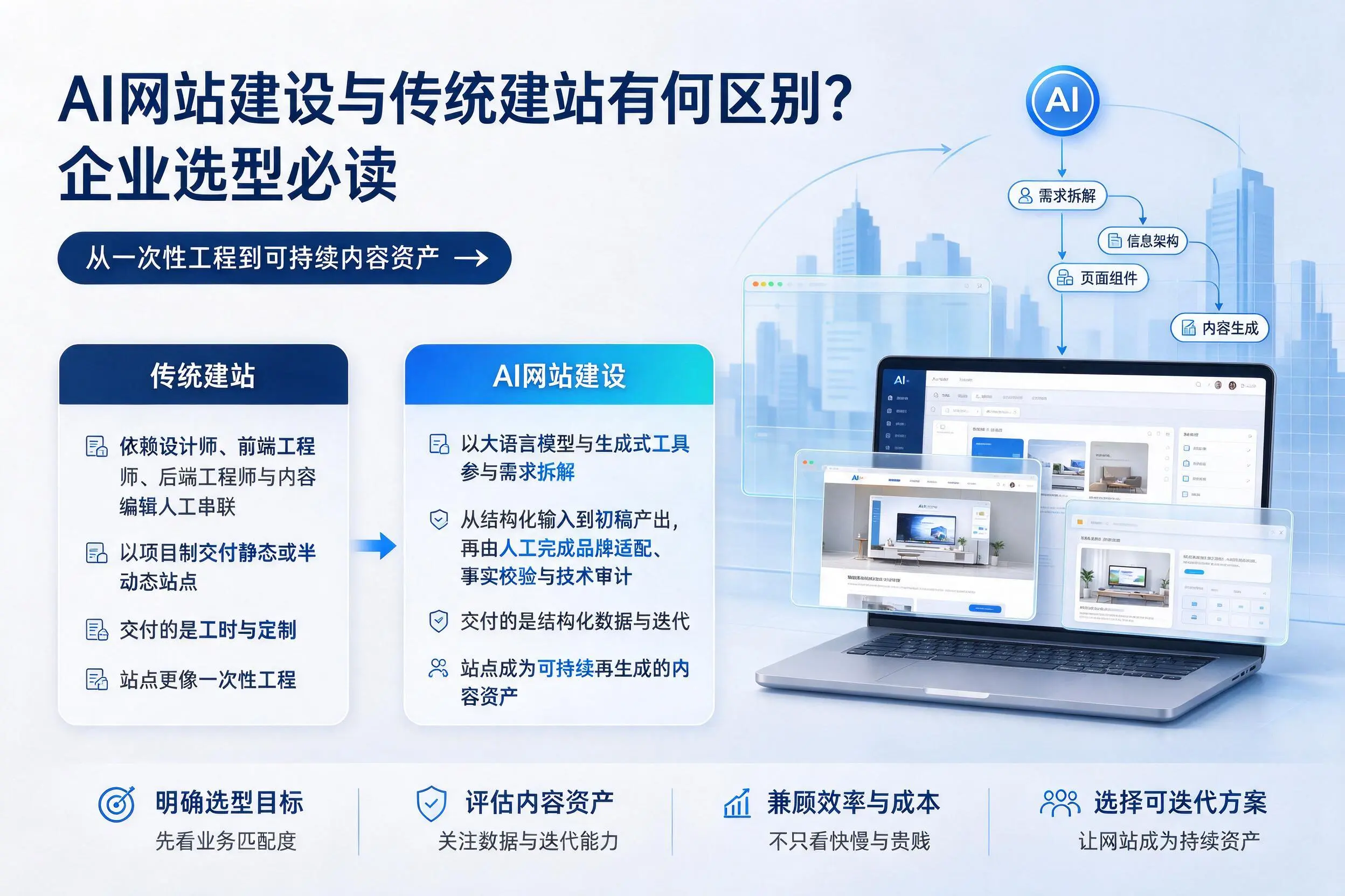 AI网站建设与传统建站有何区别？朝阳企业选型必读