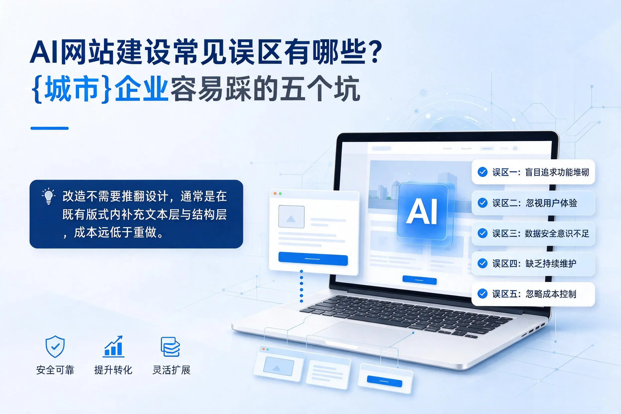 AI网站建设常见误区有哪些?朝阳企业容易踩的五个坑