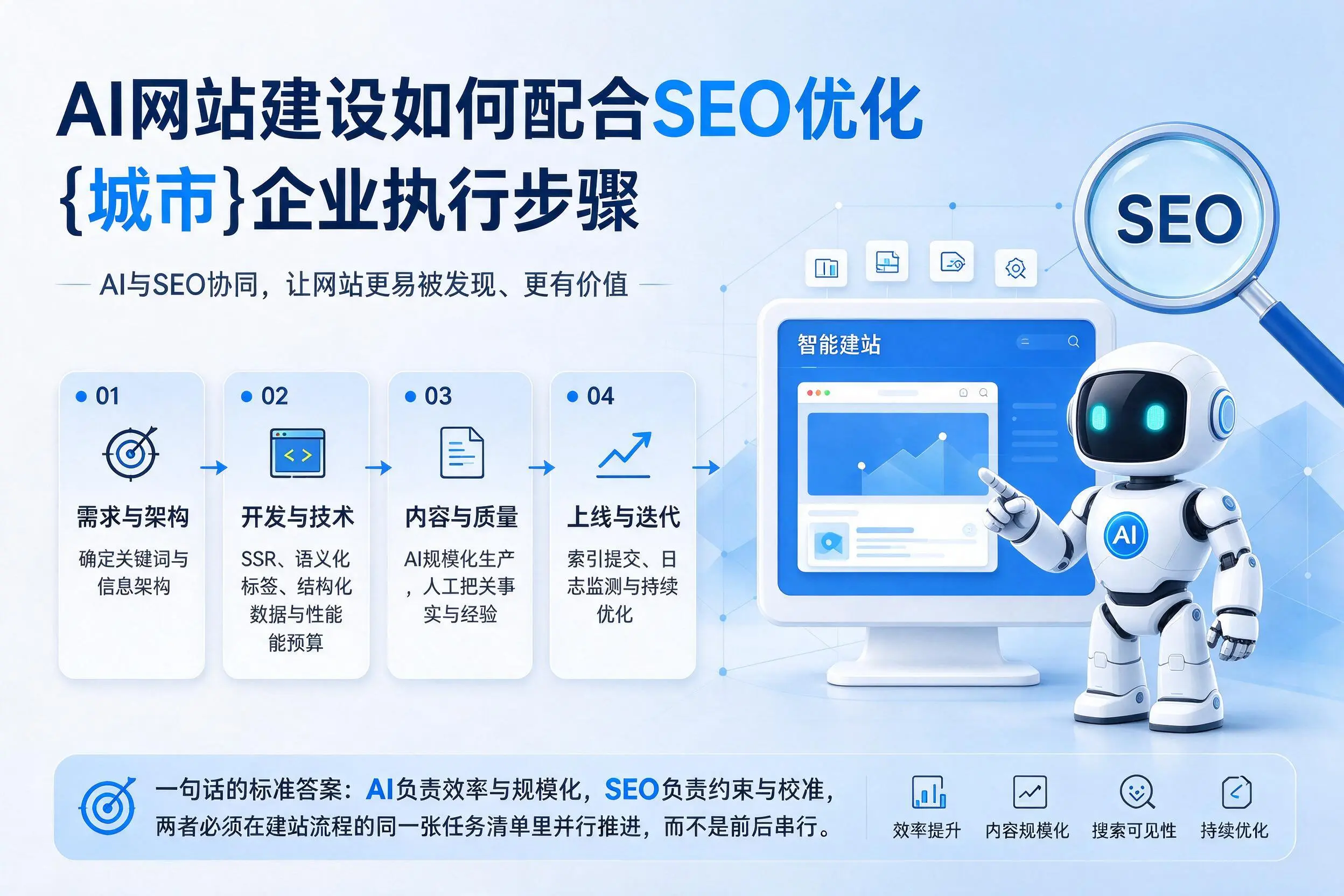 AI网站建设如何配合SEO优化，朝阳企业执行步骤