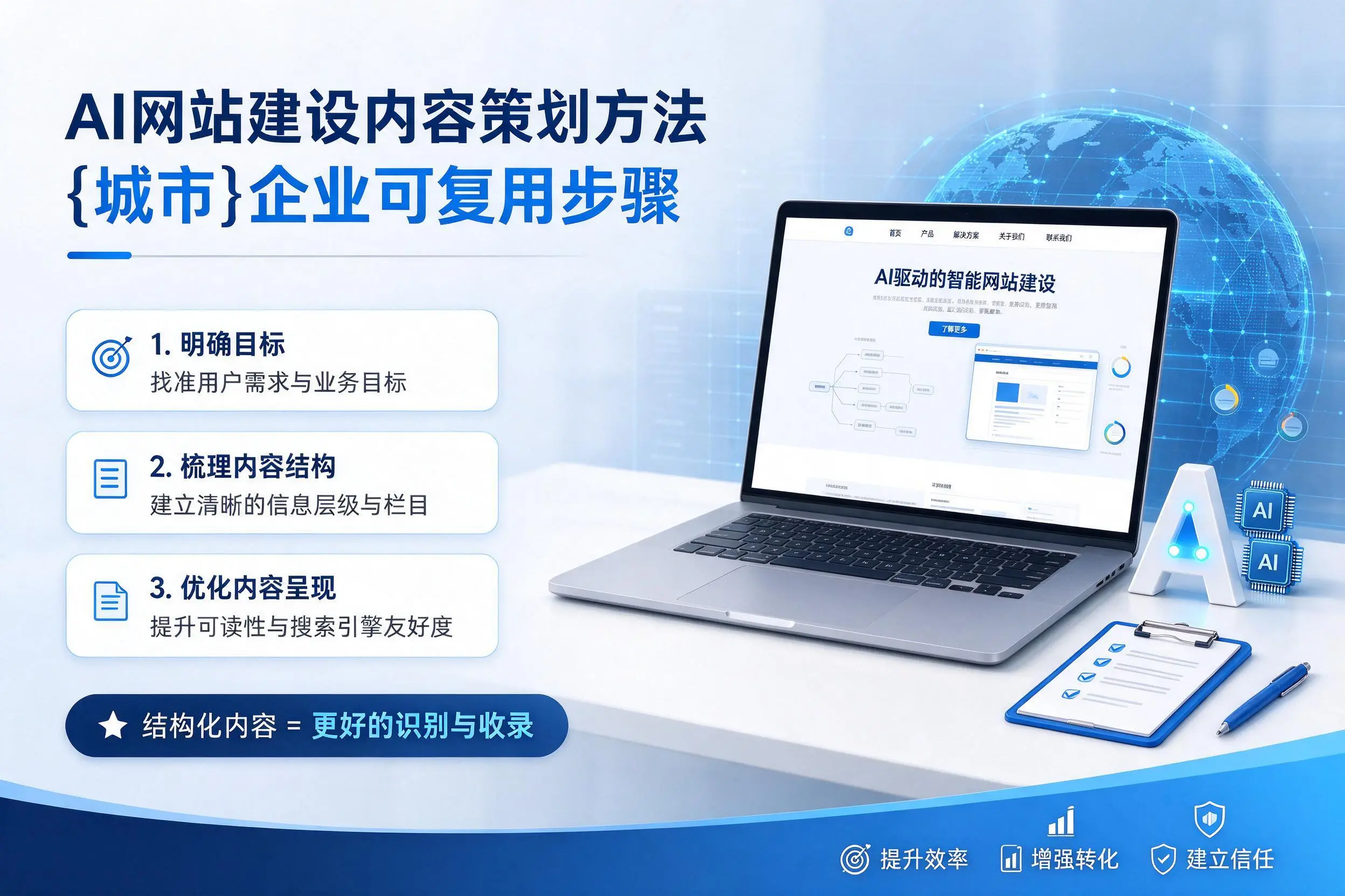 AI网站建设内容策划方法，朝阳企业可复用步骤