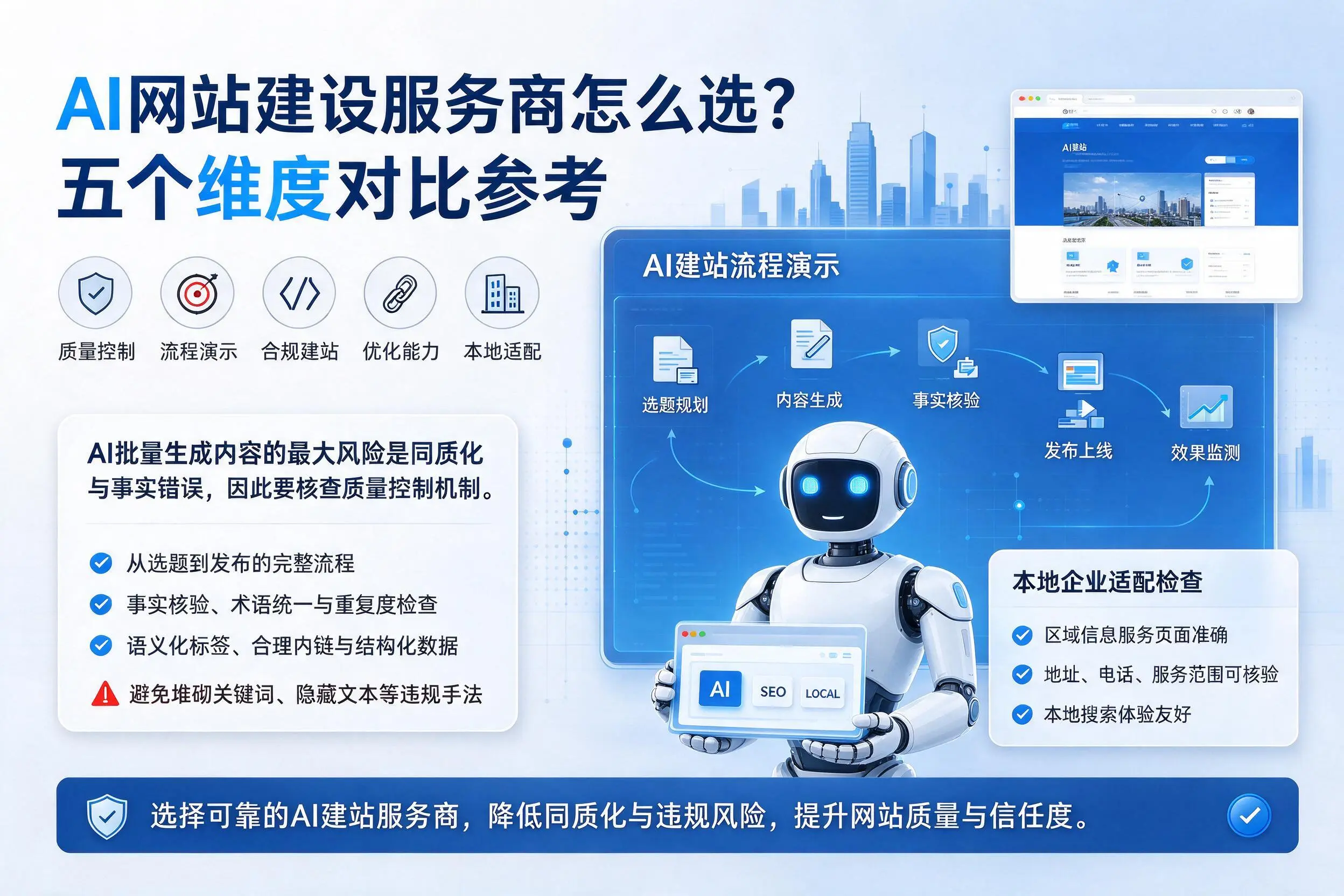 朝阳AI网站建设服务商怎么选？五个维度对比参考